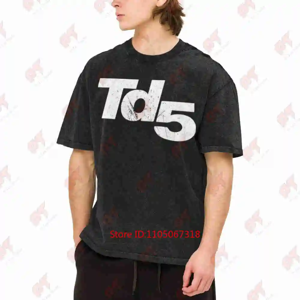 TD5 Inline 5 Cylinder Distressed Logo Vintage Washed Tee Pure Cotton T-Shirt