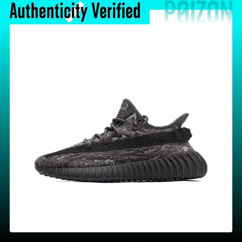 Adidas Originals Yeezy Boost 350 V2 'Dark Salt' Synthetic Leather Trendy Low top Casual Shoes Unisex Black ID4811
