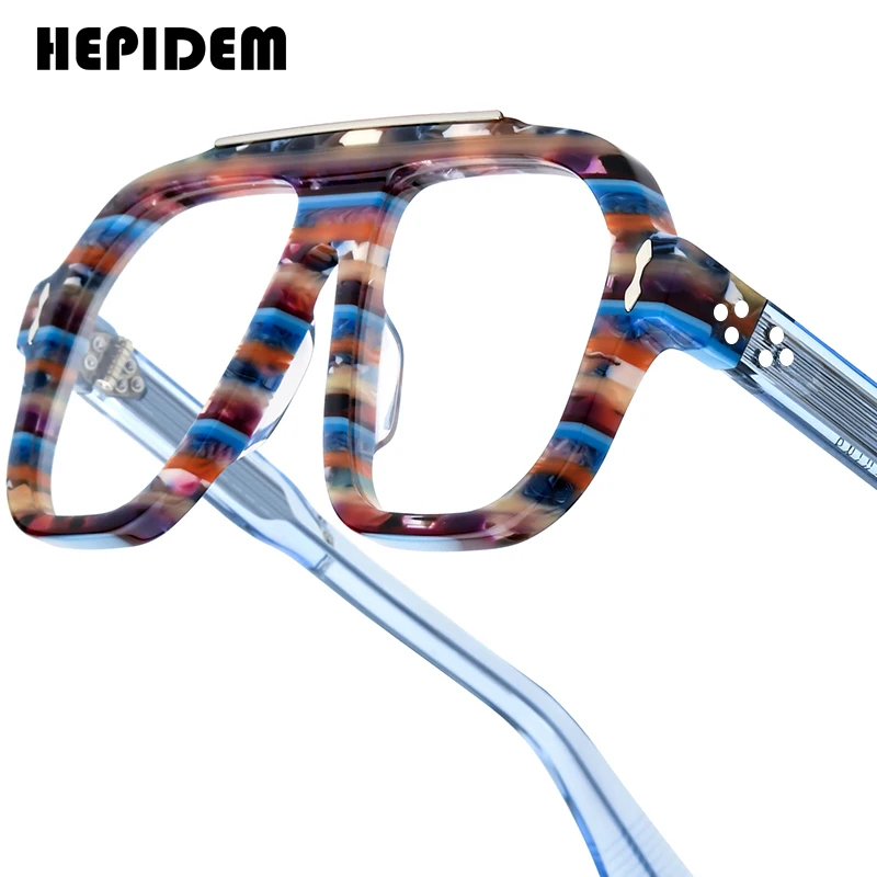 

HEPIDEM Acetate Eyeglasses Frame Men Retro Brand Square Japanese Handmade Spectacles jmm Glasses Vintage Eyewear OCTA