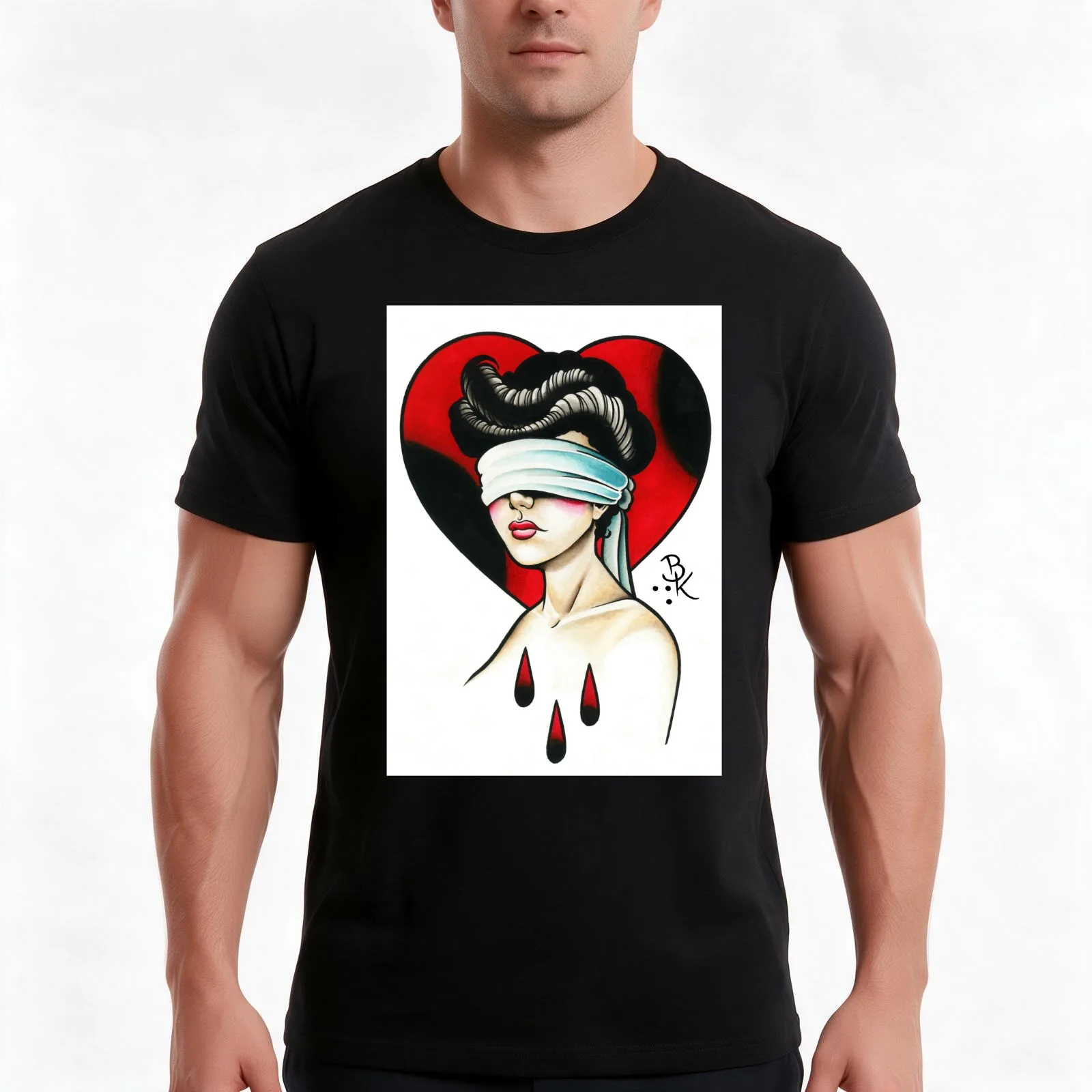 Blind love T-Shirt Summer Casual Cotton Tee Oversized Streetwear Tops Vintage Graphic Print Loose Fit Short Sleeve