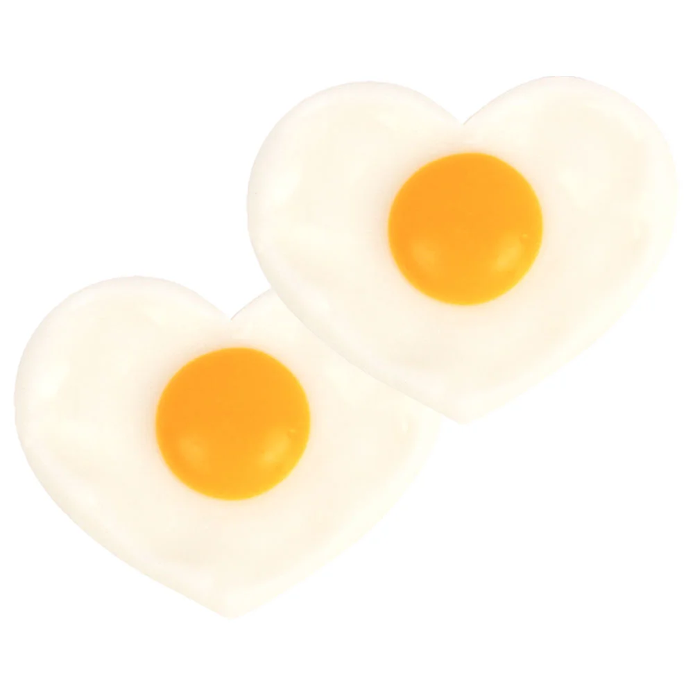 2 Pcs Simulated Omelette Fried Egg Prop Display Model Kitchen Decor Fake Food Decorative Pvc Simulation Models
