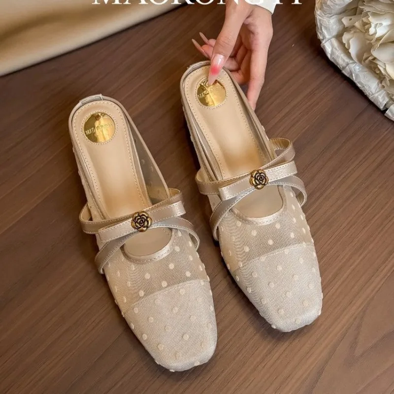 

French Baotou Half Slippers Women's Shoes Women's Summer Wear 2026 New Vacation Style Sandals