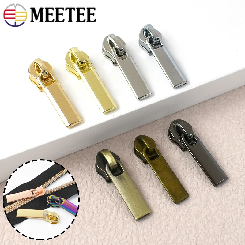 10/20/50Pcs 3# 5# Zipper Puller Sliders for Nylon Zips Closures Bag Jacket Pocket Zip Head Repair Kit Garment Sewing Accessories