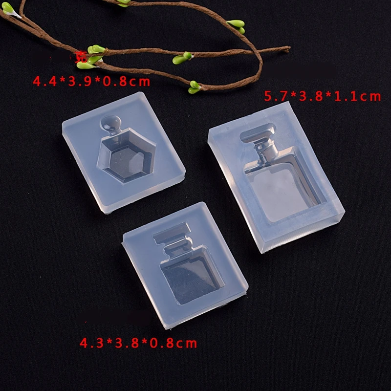 New 1PCS Perfume Bottle Charms UV Resin Liquid Epoxy Silicone Combination Molds for Necklace Making Jewelry