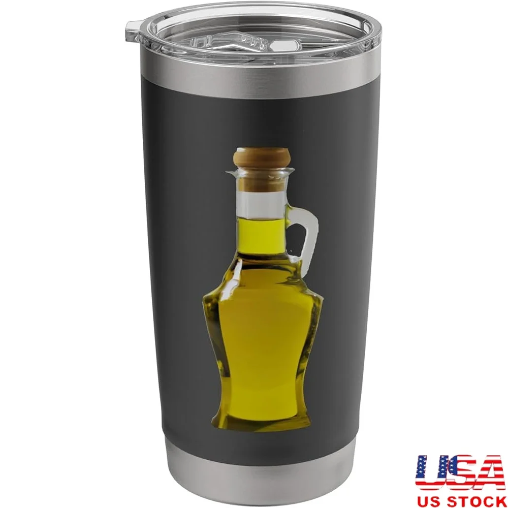 

Stainless Steel Olive Oil Bottle Insulated Tumbler Leak Proof Lid Ideal Chefs Cooks Culinary Students Hot Cold Drinks