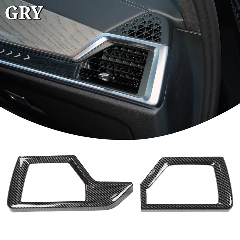 Car Dashboard Air Conditioning Side Air Outlet Fender Cover Trim For BMW X5 G05 2023-2026 ABS Carbon Fiber Interior Accessories
