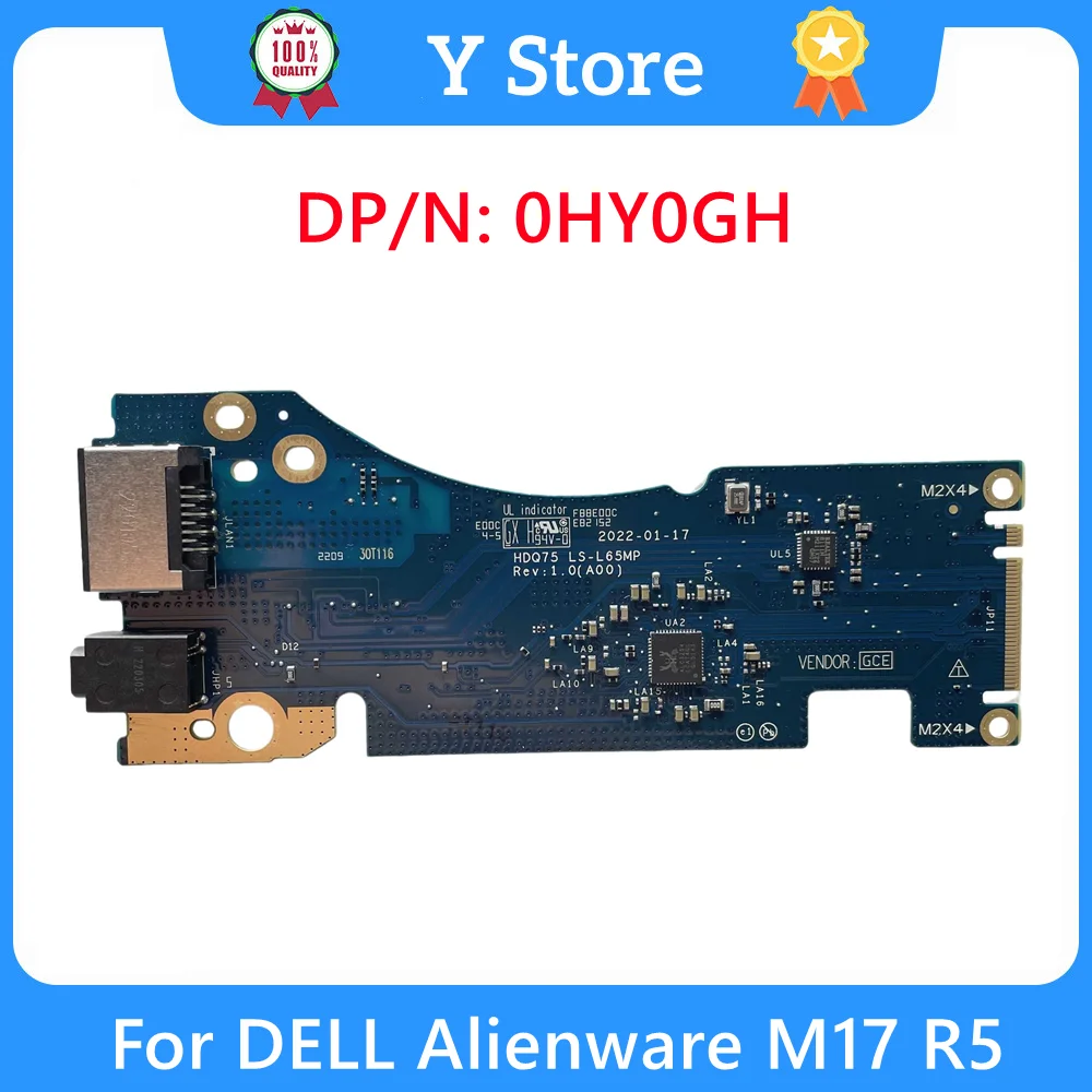 

Y Store НОВЫЙ оригинальный для ноутбука Dell Alienware M17 R5 Audio RJ45 WLAN IO Board L65MP 0HY0GH HY0GH CN-0HY0GH Быстрая доставка