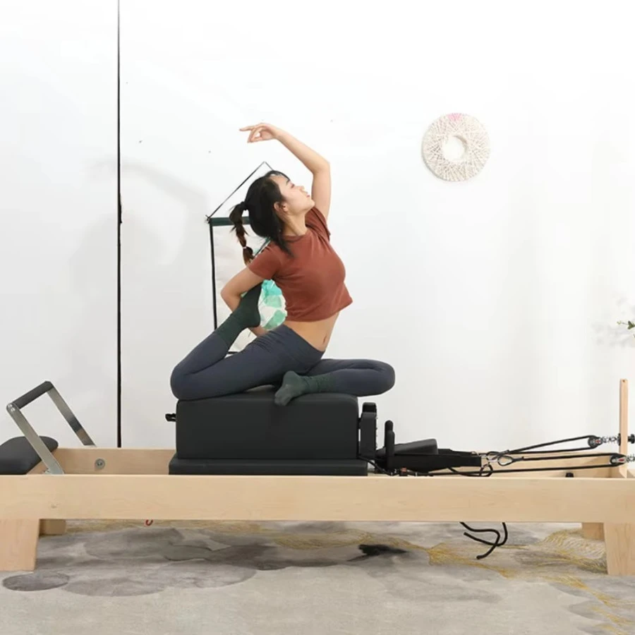 Customized Home Yoga Pilates Core Wood Folding Pilates Reformer Yoga Body Exercise pilates elevated reformer Exercise
