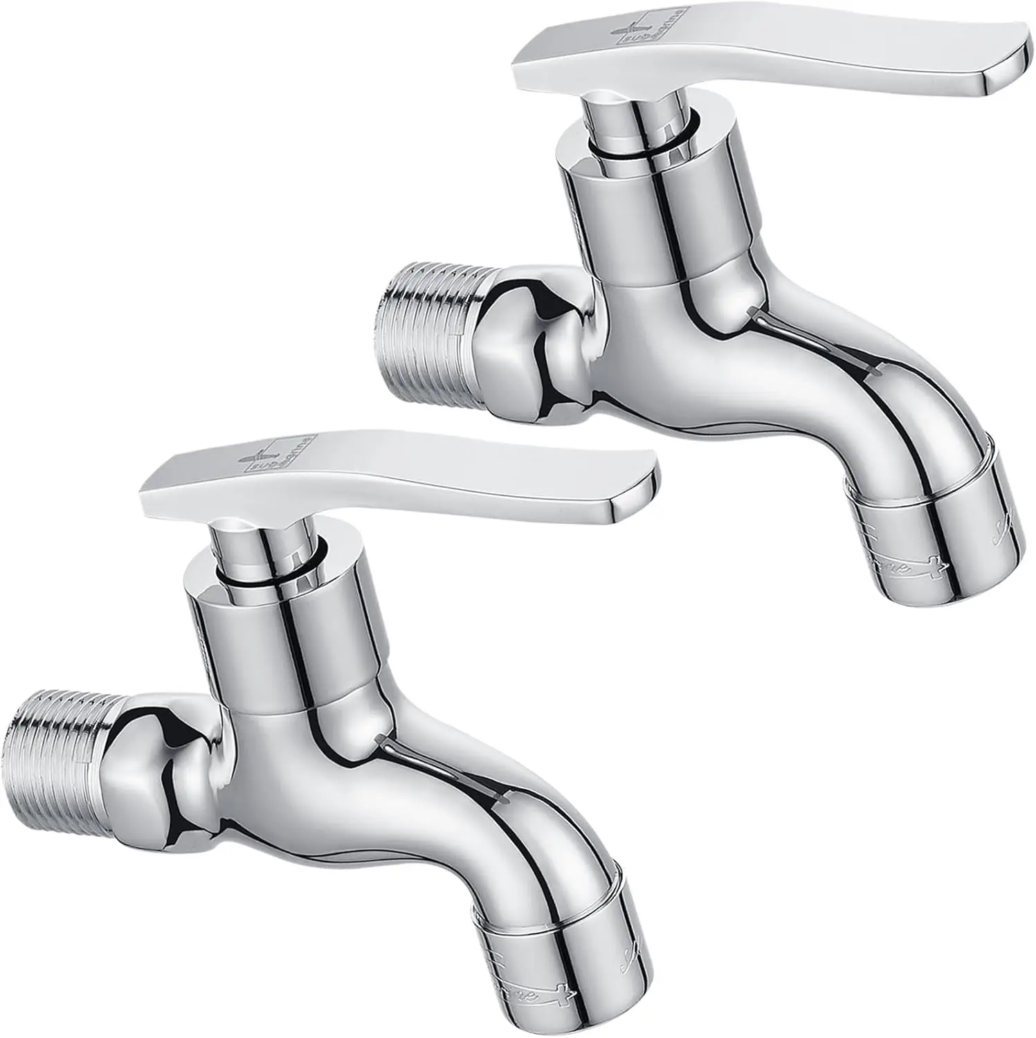 

2 Packs Silver Brass Outdoor Faucet, G1/2 Inch Interface Wall-Mounted Faucet, Used for Bathroom Mop Sink, Kitchen Sink