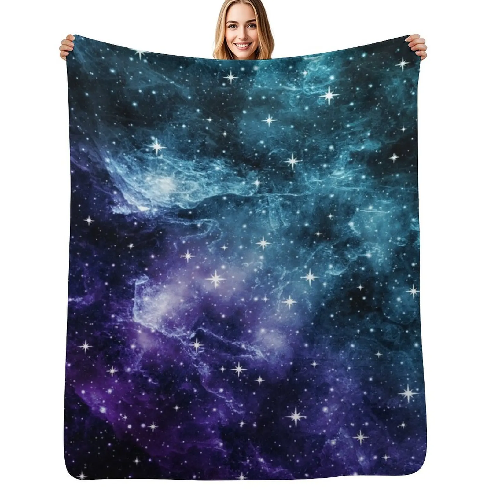 

Teal Purple Galaxy Nebula Dream #1 #decor #art Throw Blanket Warm Moving Blankets For Sofas Single Blankets