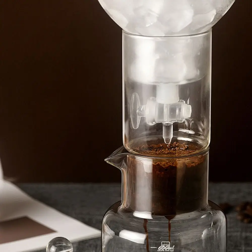 600ml Ice Dripper Coffee Maker Borosilicate Glass Adjustable Water Flow Cold Brew Coffee Machine Reusable Portable