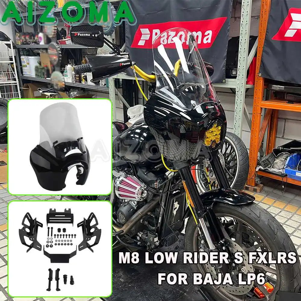 

Front Light Mask Cover For Harley Softail M8 Low Rider S 114 117 FXLRS 2020-26 For Baja Design LP6 Motorcycle Headlight Fairing