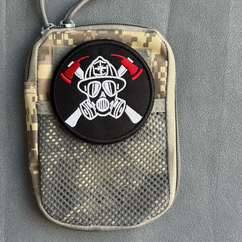 Parche táctico Bombero bordado Velcro para mochila y ropa - imagen 4