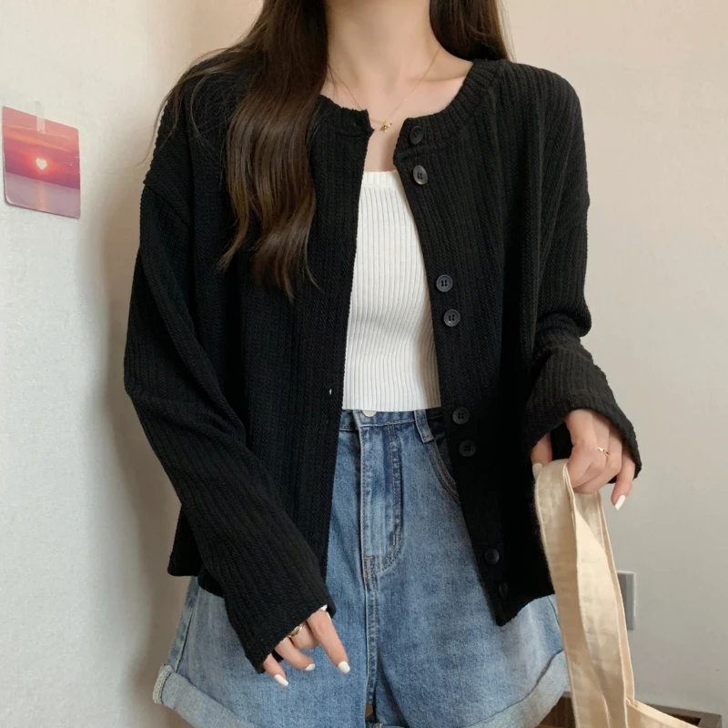 T-shirts Women Loose Simple Comfortable All-match Solid Elegant Autumn Leisure Trendy Korean Style Classic Design Office Lady