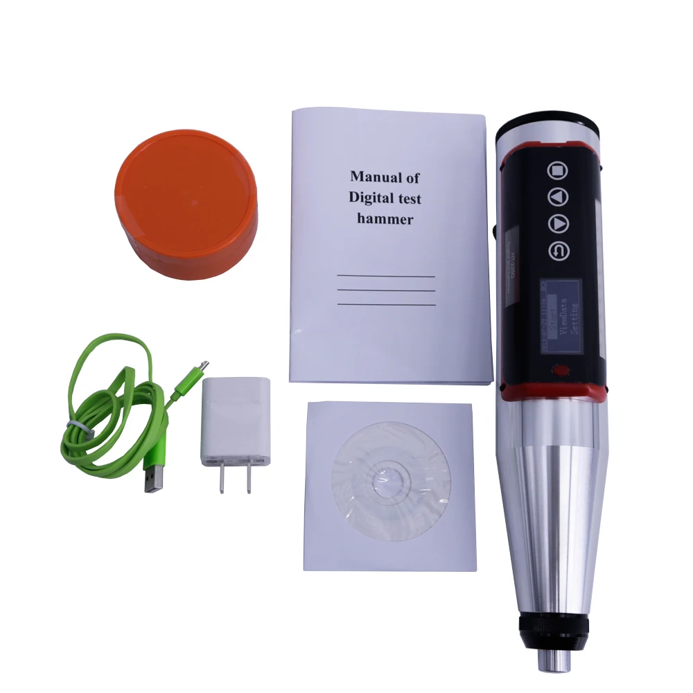 Martillo de prueba de hormigón Digital NDT portátil HT-225Q para rango de prueba de resistencia a la compresión de hormigón 10-70 MPa