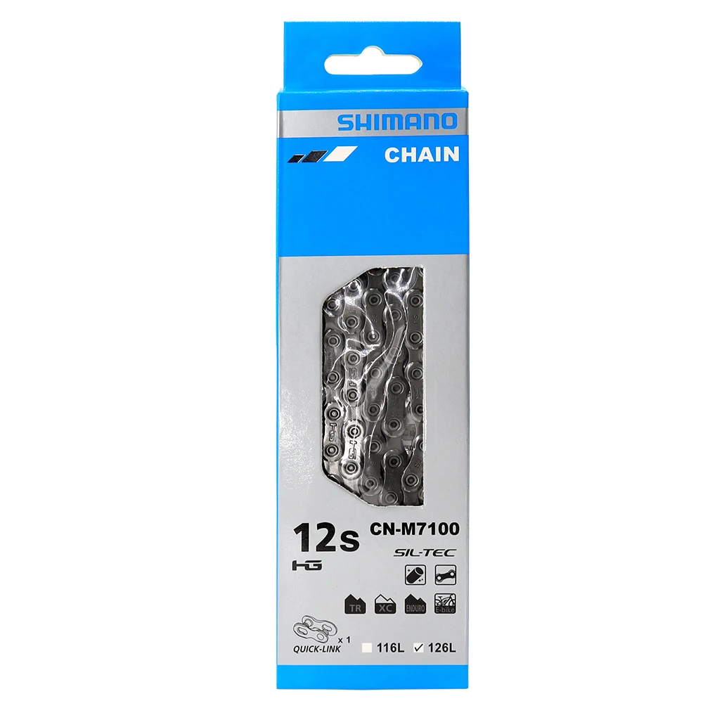 SHIMANO SLX CN-M7100 MTB Chain 12 Speed 126 Links HYPERGLIDE+ SIL-TEC 12V Chain Mountain Bike Original Bicycle Parts