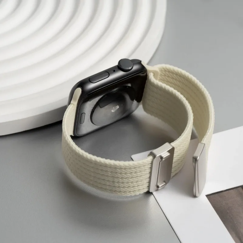 حزام حلقة من النايلون المضفر لساعة أبل الترا 3 2 49 مللي متر 11 10 42/46 مللي متر 9 8 7 45/41 مللي متر سوار مغناطيسي iwatch 6 5 SE 44/40 مللي متر #2