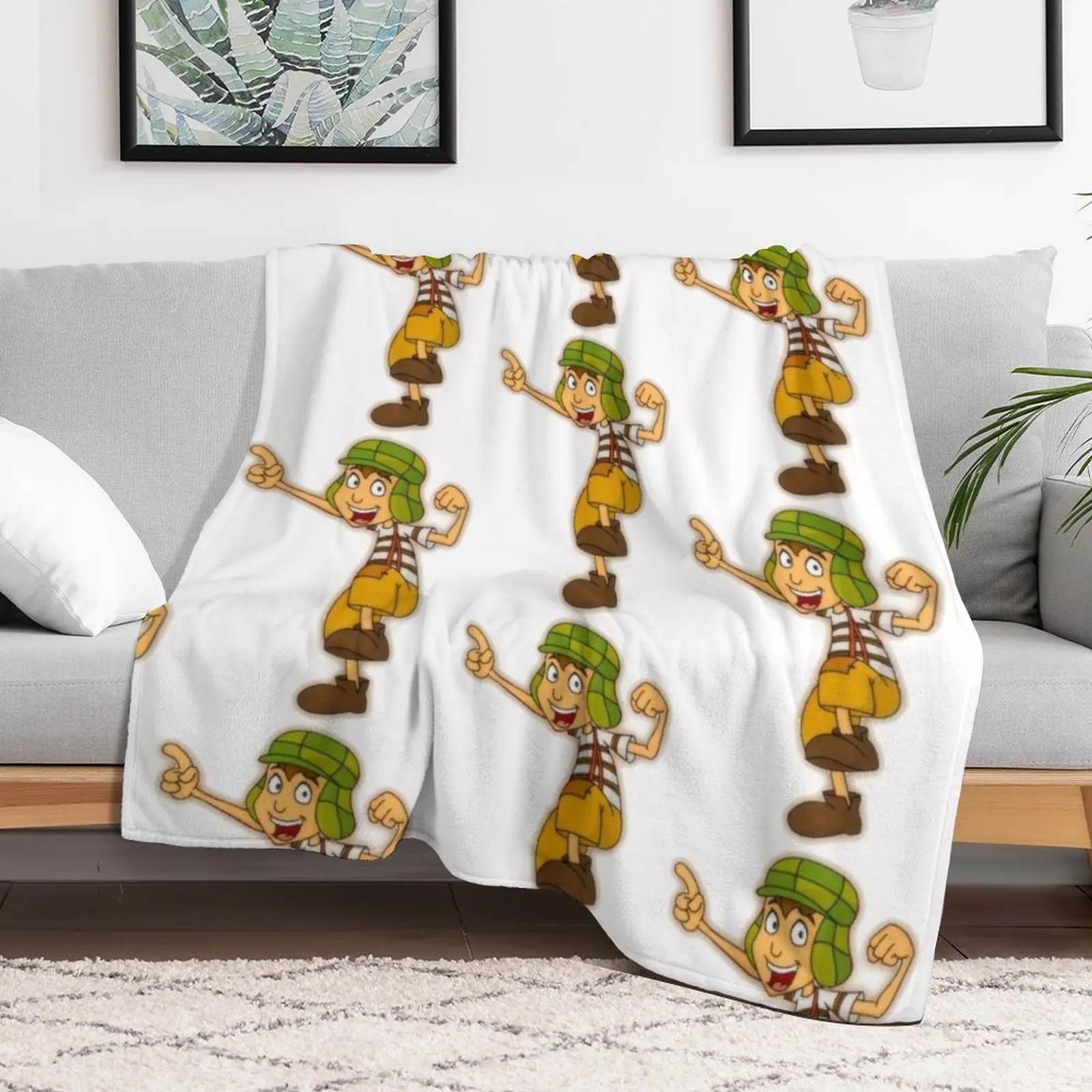 Chavo del Ocho caricatura Throw Blanket