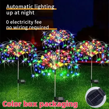 Solar-Außenleuchten, Weihnachten, Feuerwerk, Licht, wasserdichtes Outdoor-LED-Licht, Garten-Lichterkette, Solarlicht, LED-Nachtlicht auf Solar