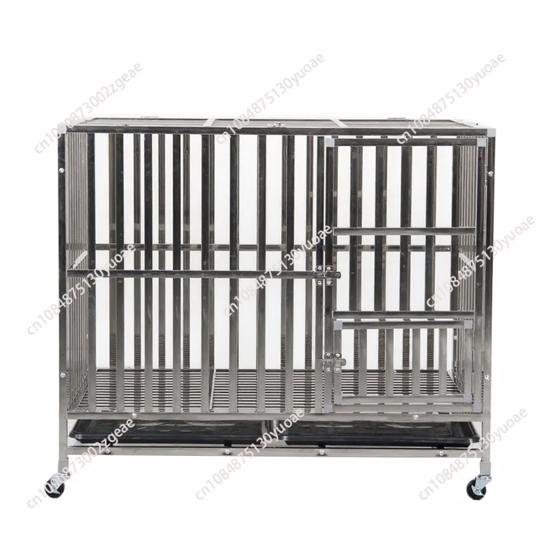 

Heavy Duty Rolling Dog Veterinary Cages Stainless Steel Metal Dog Kennels Large For Dogs Pet Cages