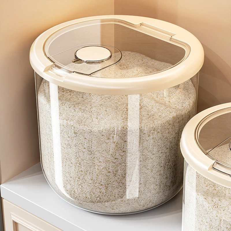 

2026 Plastic Rice Bucket,5/10kg Food Storage Container with Airtight Lid,Insect and Moisture Proof Seal,Dog Storage Container