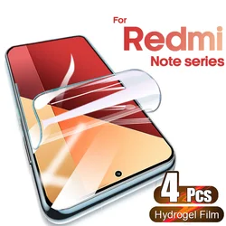 4Pcs Full Cover Hydrogel Film For Xiaomi Redmi Note 13 12 Pro Plus Screen Protector For Redmi Note 11 10 8 9 Pro Max Soft Film