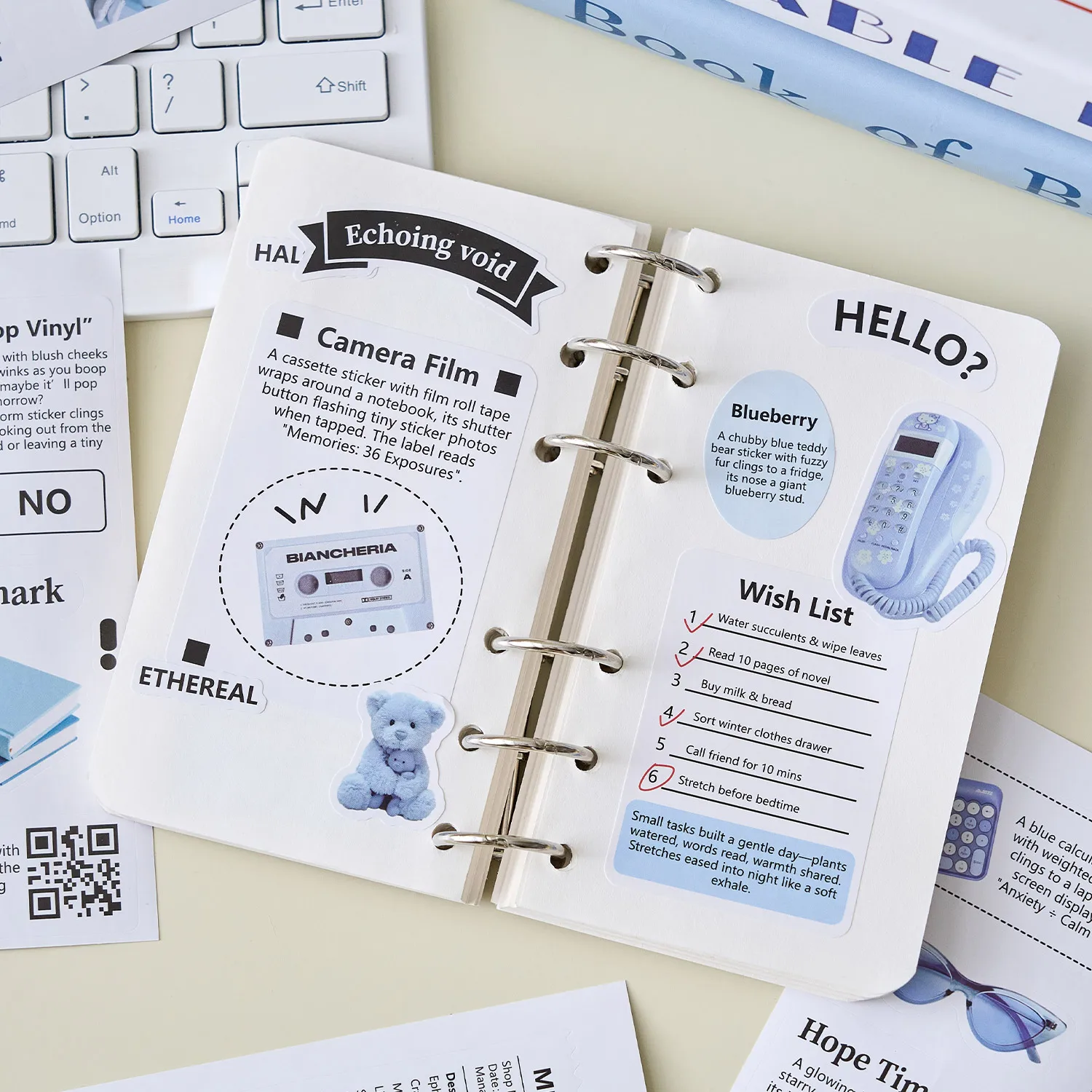 20 ورقة مجموعة فورية سلسلة Kawaii Ins الإنجليزية يموت قطع ملصق كتاب كتيب إبداعي DIY بها بنفسك سجل القصاصات اللوازم الجمالية