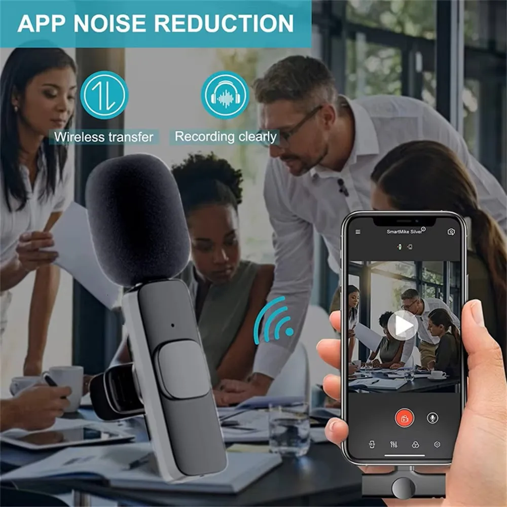 Nouveau K9 Mini Microphone Lavalier sans fil Portable Audio vidéo enregistrement micro pour iPhone Android diffusion en direct jeu