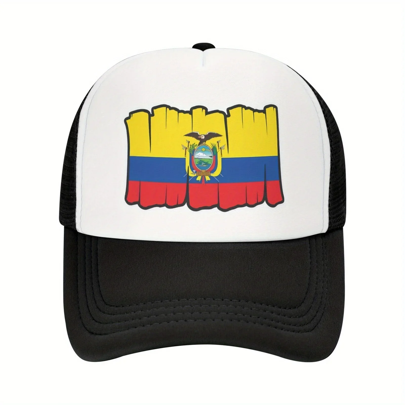 1pc Funky Style Unisex Baseball Cap, Polyester Mesh-Back, Breathable & Sun-Protective, Adjustable Trucker Hat With Hand Washable