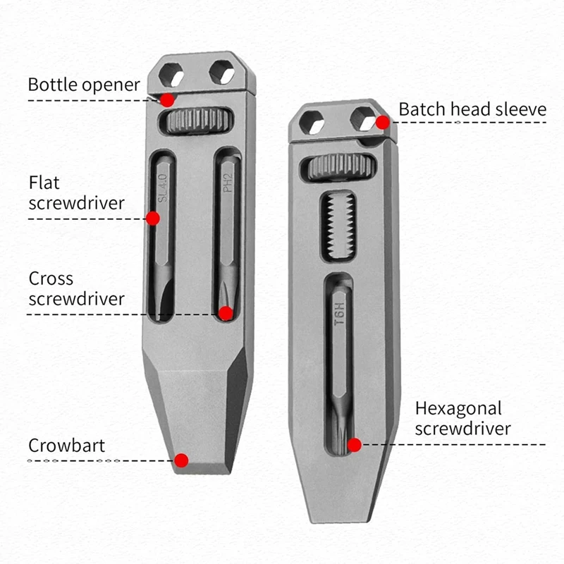 Titanium Alloy Mini Wrench Multi-Function Adjustable Wrench Portable Keychain Pocket Tool Pendant Screwdriver For Man