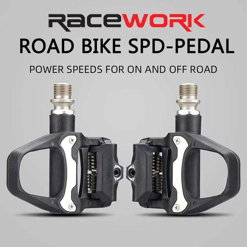 RACEWORK Rennradpedal, abgedichtete Lager, durchhängende, ultraleichte, selbstsichernde SPD-System-Rennradpedale aus Nylon – Detail 1
