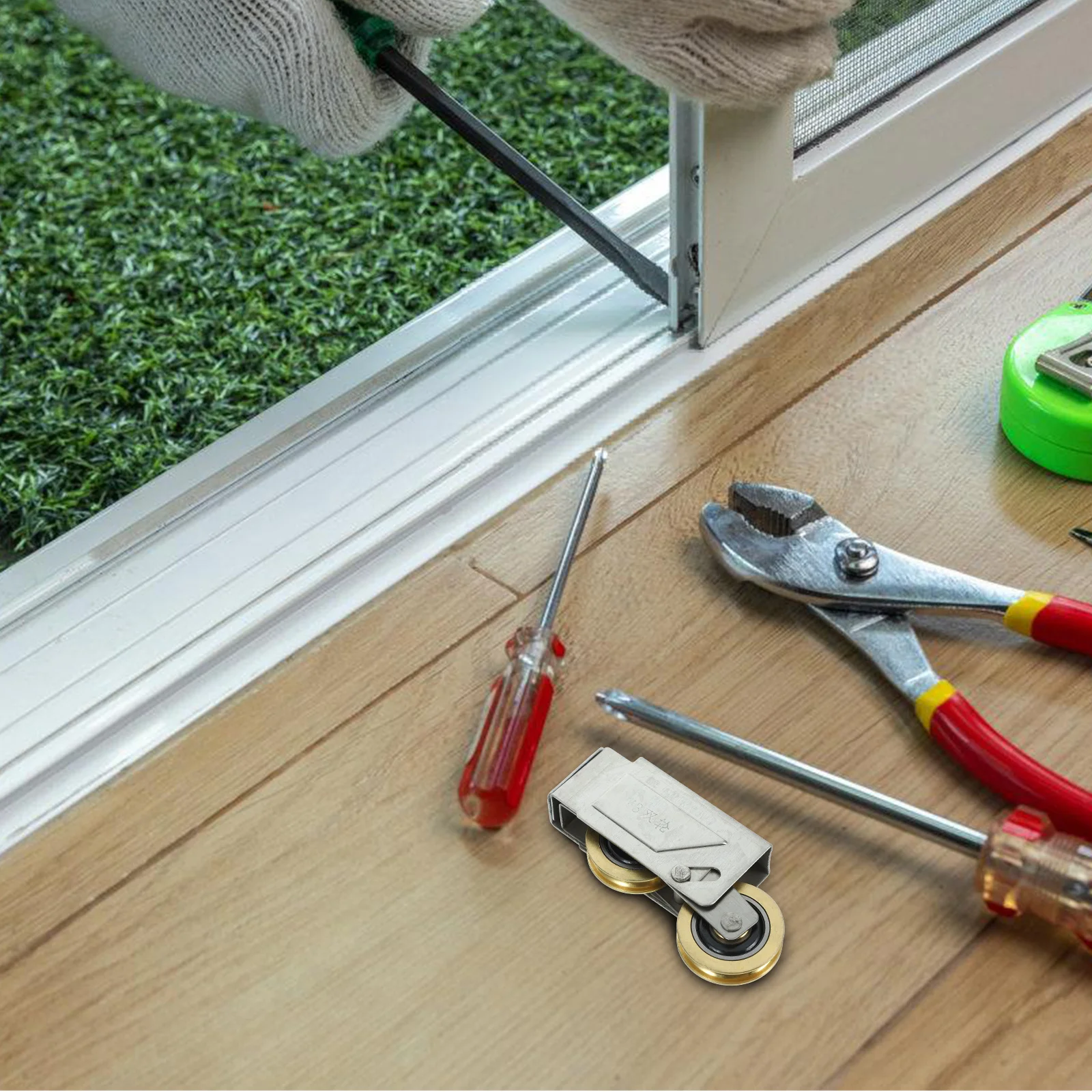 

Door Pulley Metal Double Bearing Stainless Steel Copper Sliding Roller Smooth Operation Sliding Patio Door Roller Window Pulley