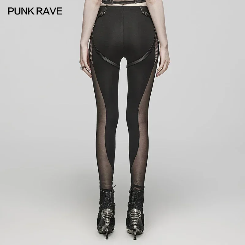 PUNK RAVE-leggings femininas de design oco, leggings sexy, Eye-Catching, calças justas, bonito, design oco, primavera, verão