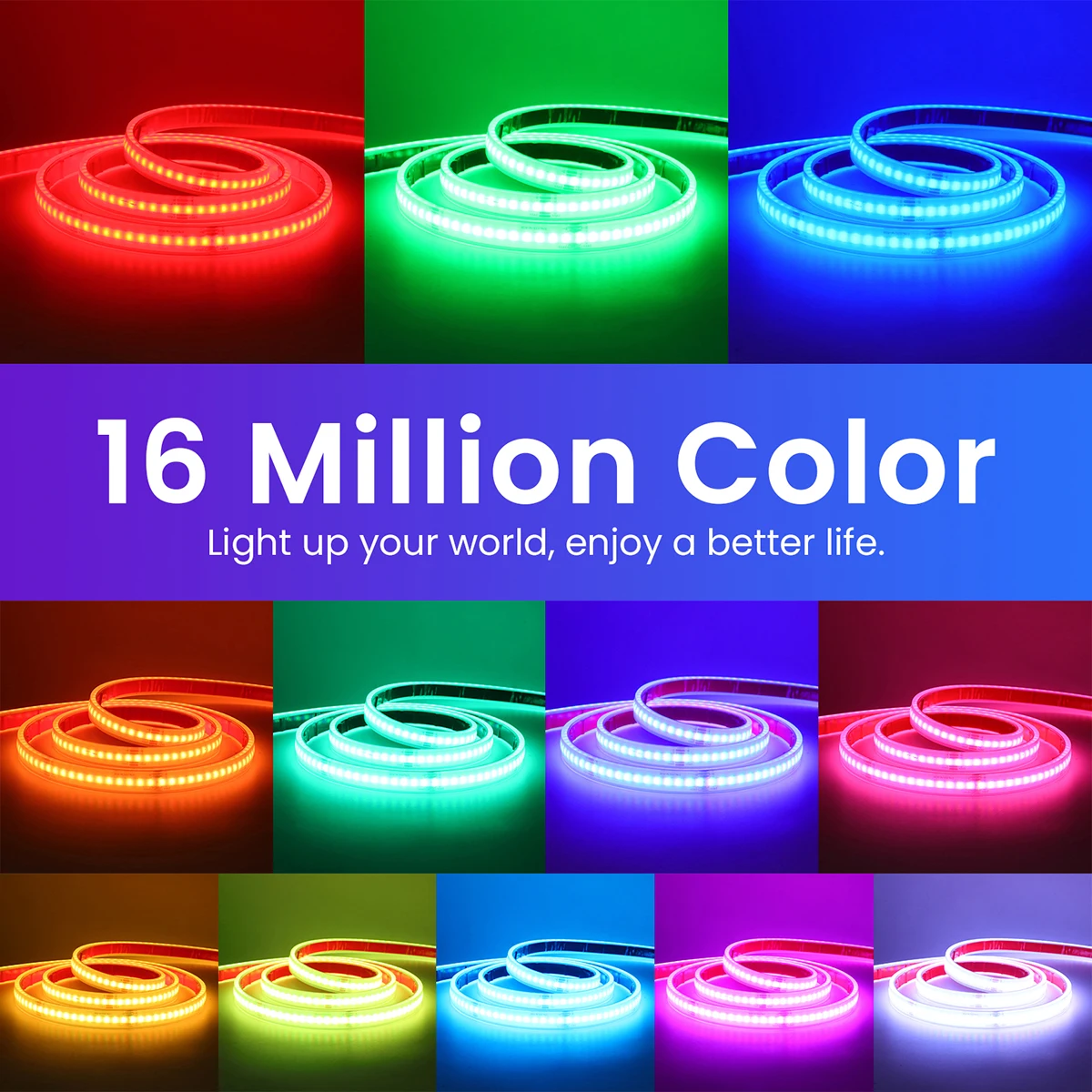 IP68 Waterproof RGB COB LED Strip Light 44key Bluetooth DC 12V 24V Power Kit 576LEDs Flex Tape Home TV Background Lighting Decor