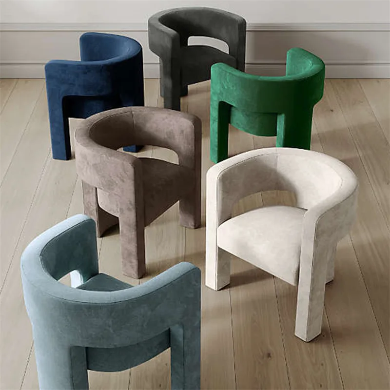 Divano letto singolo di lusso nordico leggero, design in stile minimalista, soggiorno, sedia per il tempo libero a forma speciale, ufficio vendite del club