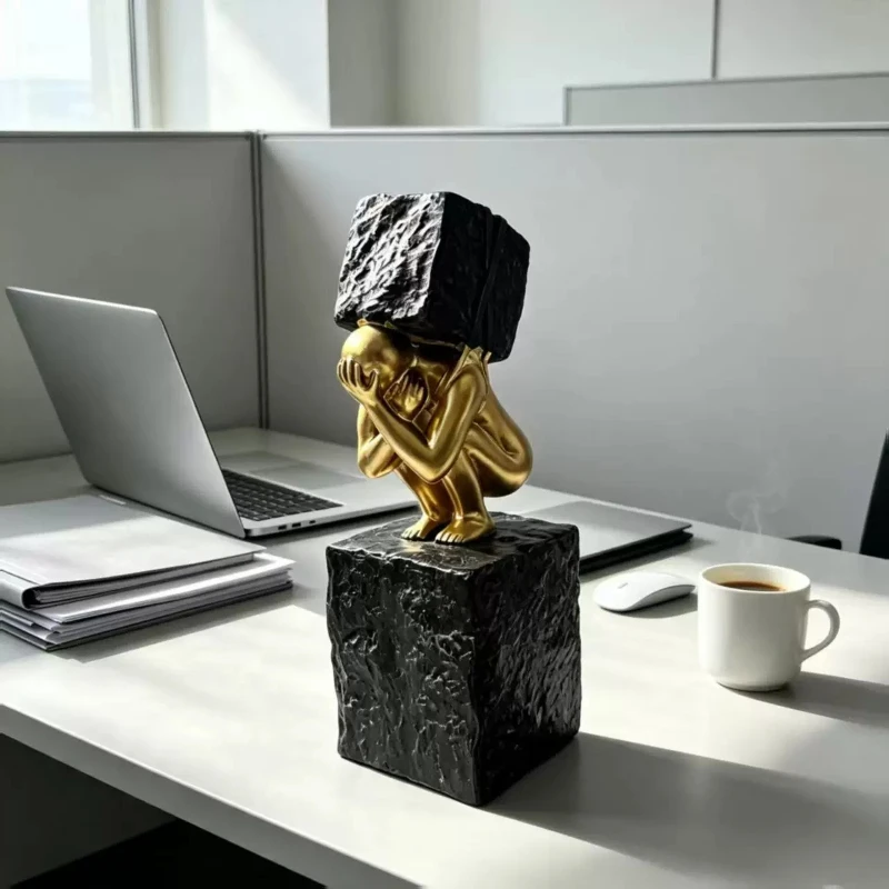 Creativity Resin Crafts Figure Statue Abstract Reality Life Stress Sculpture Home People Ornament Office Living Room Decor Gift