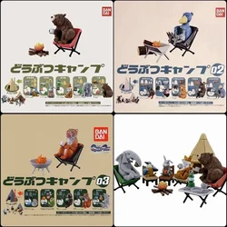 BANDAI Japan Gashapon Figure Anime Cute Animal Camping Shoebill Beetle Doll Accessories Kawaii Capsule Toys Figurine