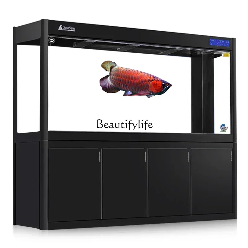 

LD33Large Super White Fish Tank Living Room Small Bottom Filter Ecological Aquarium Dragon Fish Tank