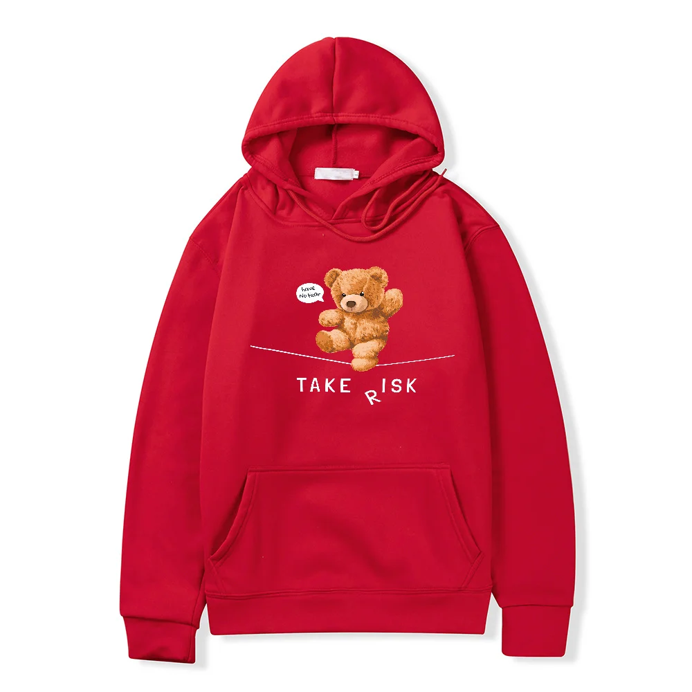 Creative Fashion Acrobatics Teddy Bear Print Sweatshirt Autumn/Winter Thickening Plus-size Men and Women Hoodies Lovers Hoodie