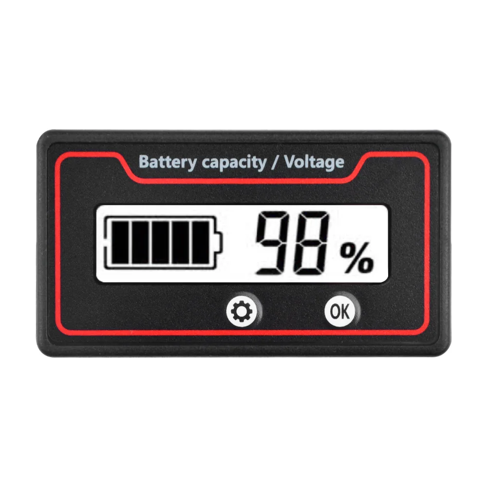 Imagem -06 - Bateria Capacidade Monitor Percentagem de Potência Voltagem Indicador Medidor Tester Ferramentas Medidor 9120v 12v 24v 48v