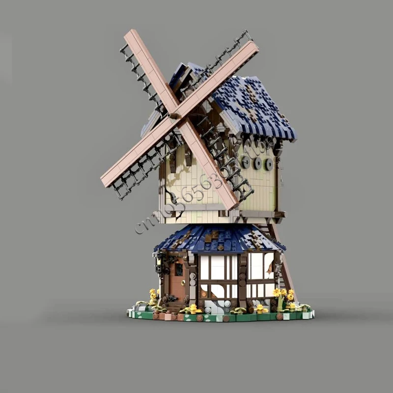2946 ELEMENTÓW Popularny MOC Wiatrak Średniowieczny Fantasy Modułowy Zestaw Klocków DIY Zabawki do Składania dla Dzieci Prezent na Festiwal Niespodzianka