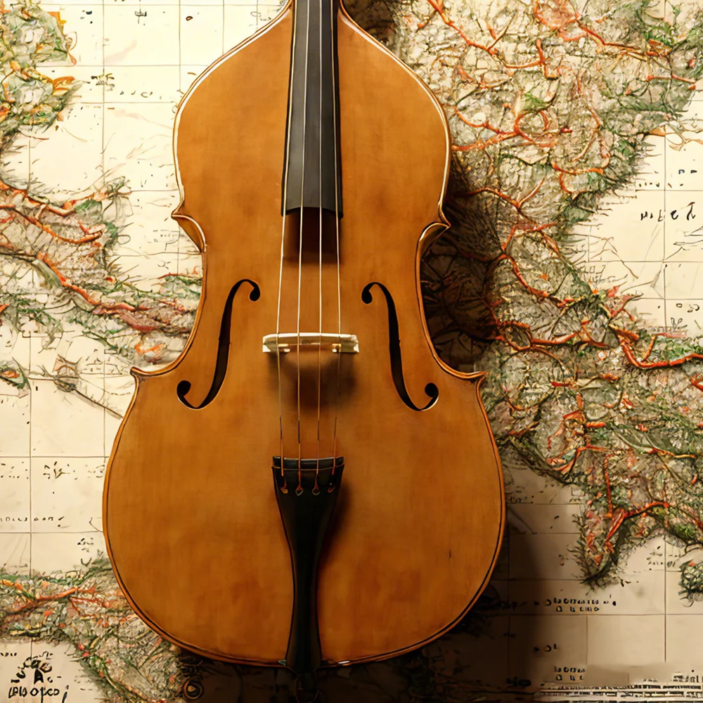 Unfinished Maple Spruce Solid Wood, Upright Double Bass, Made of High Quality, Contrabass with All Accessories, 3/4