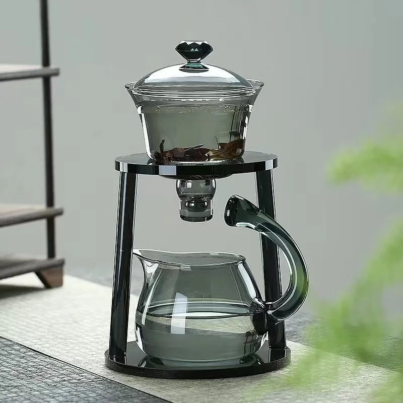 

Magnetic Induction Tea Set with Heatresistant Glass pot Automatic ware for Lovers