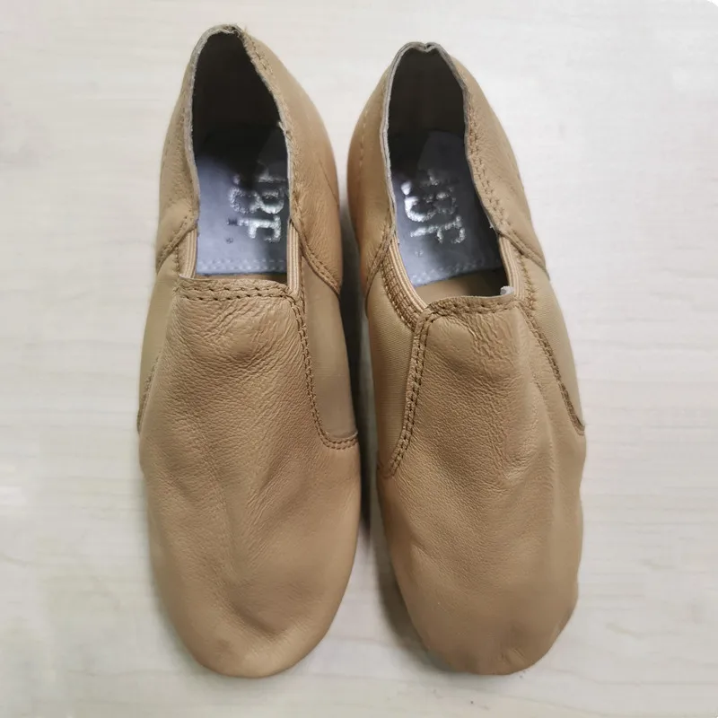 

Toddler's Slip on Sneakers Genuine Pig Leather Dancing Shoe for Little Kids Black Tan sports Boots Girls Jazz Dance Shoes