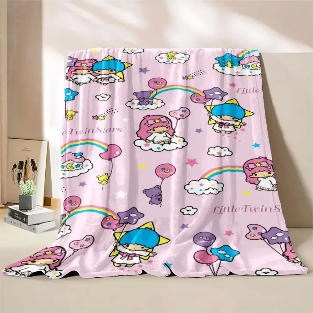 Hello Little Twins Stars Blanket Soft Fluffy Plush Throw for Kids Adults Sofa Bed Girl Summer Quilt Bedspread Blanket