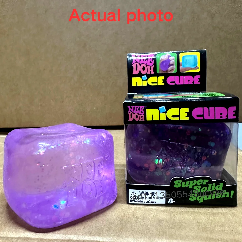 Schylling Nee Doh Quallen- & Würfel-Quetschspielzeug, Weiches Jelly Squeeze Stressabbau-Fidget-Spielzeug, Sensorisches NeeDoh für Kinder & Erwachsene