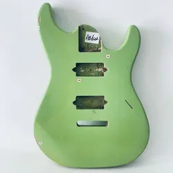 AB622 ST Guitar Body Green Color in Solid Basswood DIY Guitar Parts Unfinished with Damages and Dirty for Replace