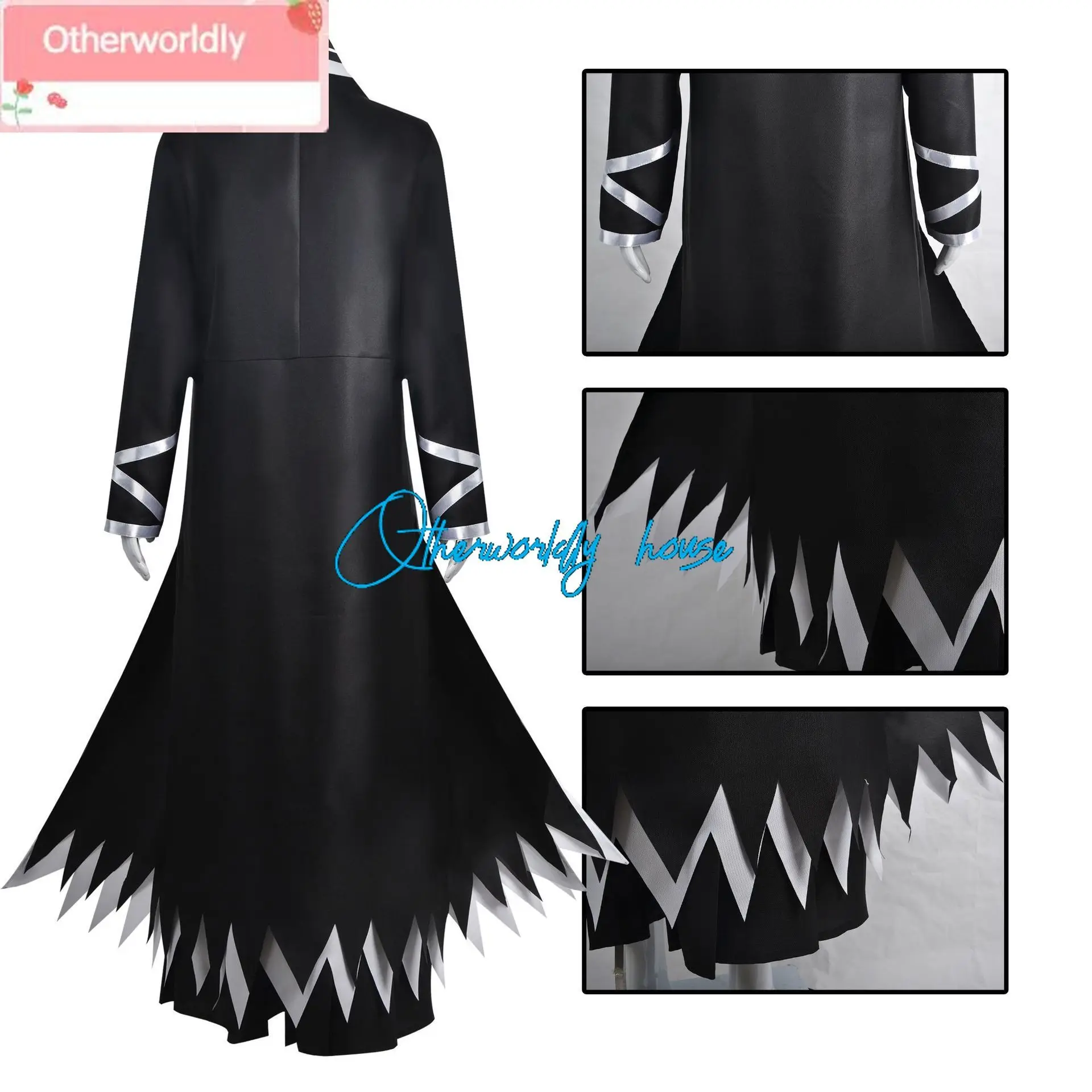 BLEACH-Kurosaki Ichigo traje de cosplay masculino, terno preto de anime, peça de Halloween, casaco, saia, cinto de forro, sapatos, roupa completa