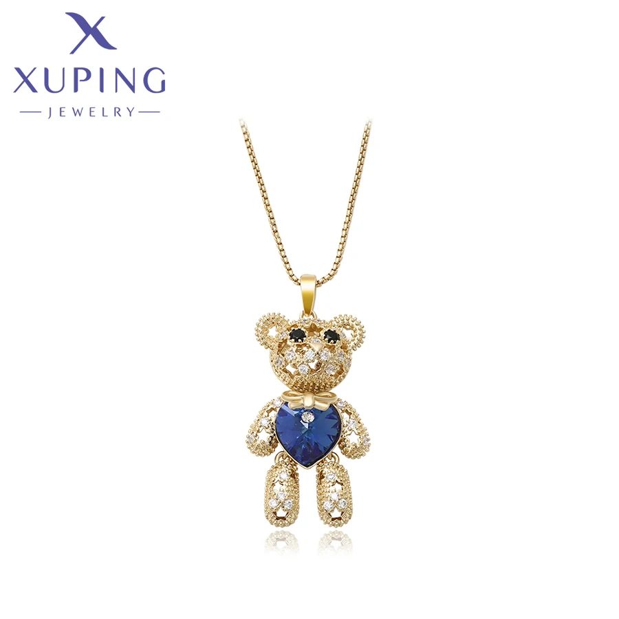 Xuping Jewelry Fashion Charm Lovely  Animal Light Gold Color Crystal Pendant Necklace for Women Girl Gift X000644302