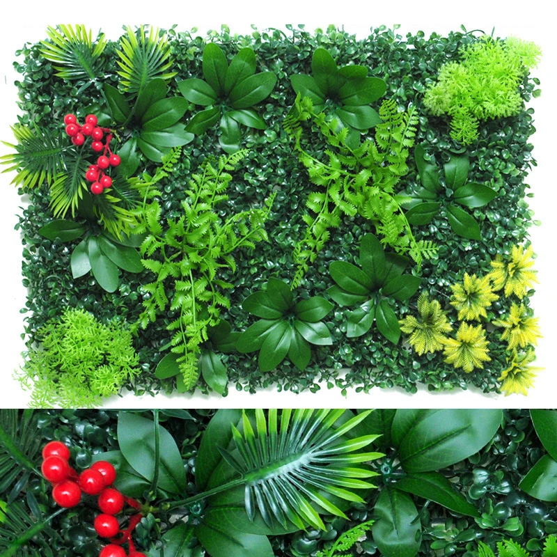 1/3x Artificial Plant Wall Reusable Plastic Hanging Grass Backdrop Wall Panel Fake Plant Hanging Fencing Decor For Home Garden